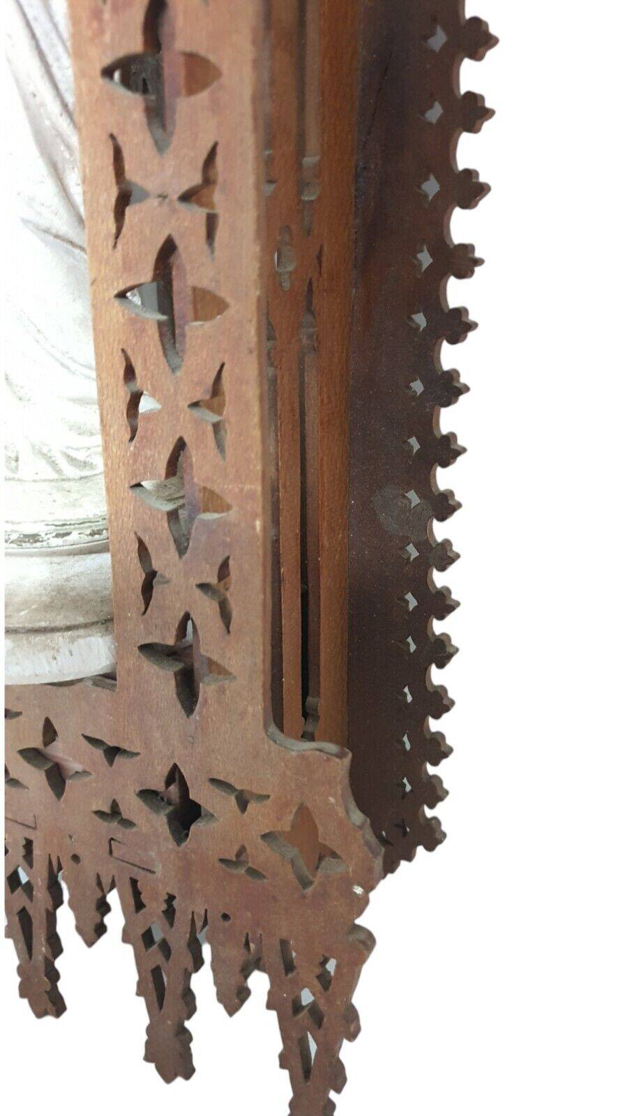 Carved wooden altar chapel shape with virgin al child h 58 cm religion