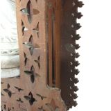 Carved wooden altar chapel shape with virgin al child h 58 cm religion
