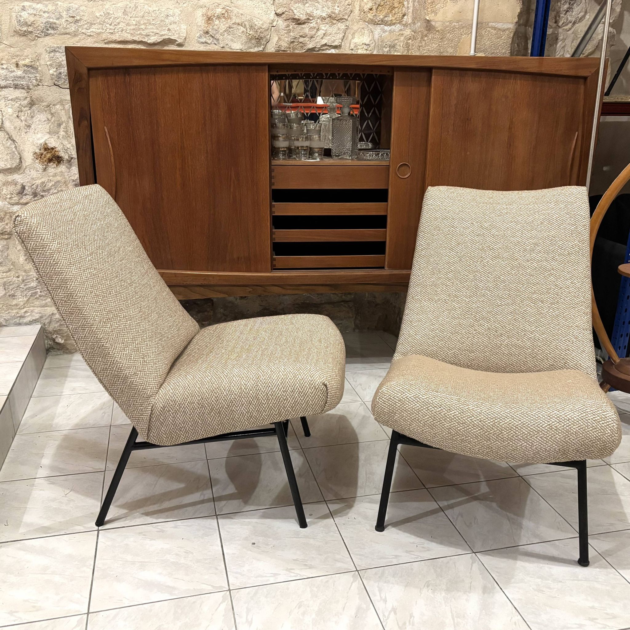 Pierre Guariche armchair for Airborne reupholstered.