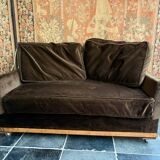 Brown velvet living room