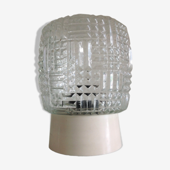 Structured glass ceiling lamp / vintage 60s-70s