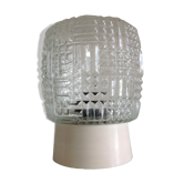 Plafonnier en verre structuré / vintage années 60-70
