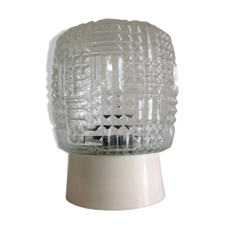 Structured glass ceiling lamp / vintage 60s-70s
