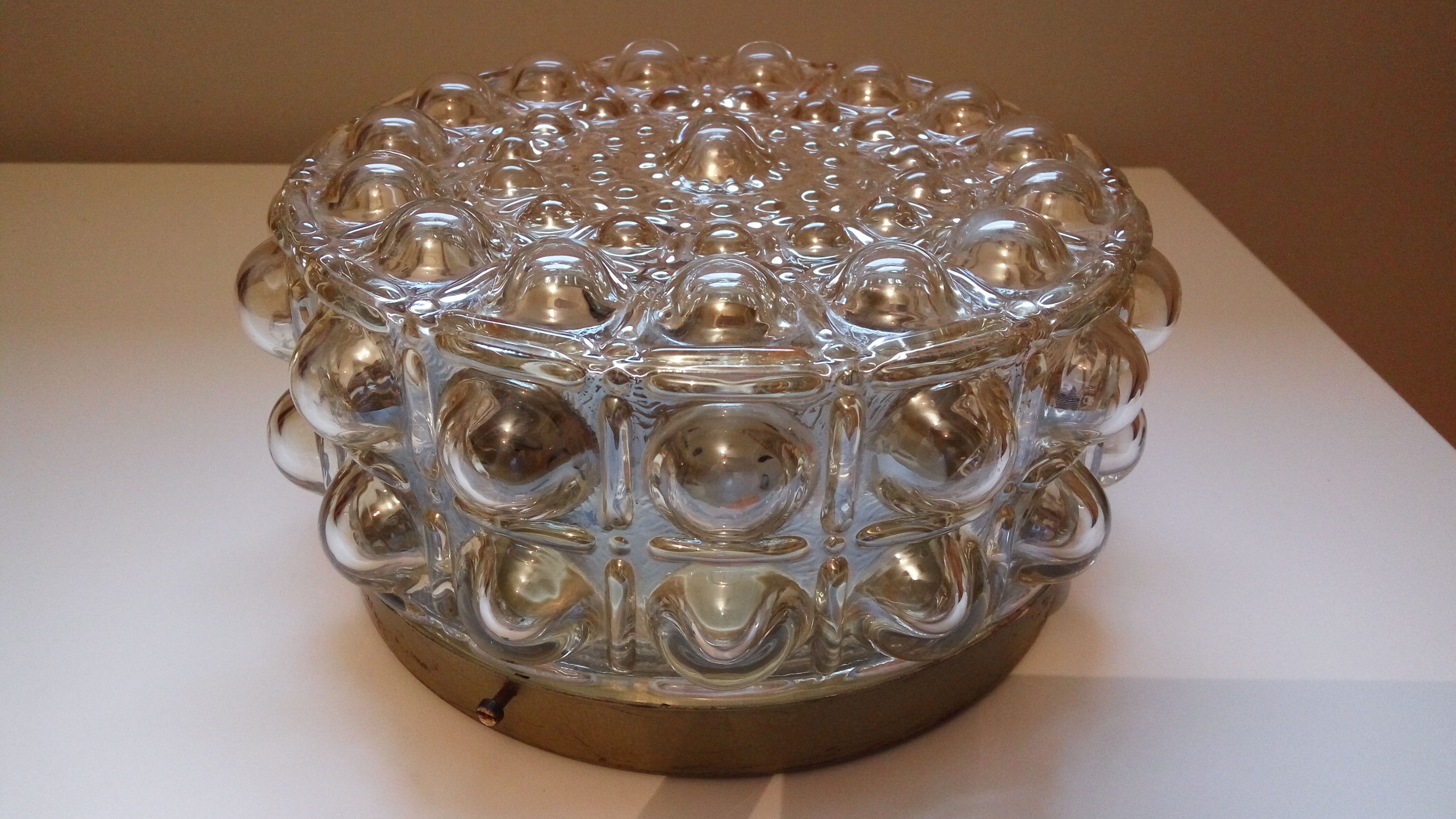 Ceiling light amber glass bubbles