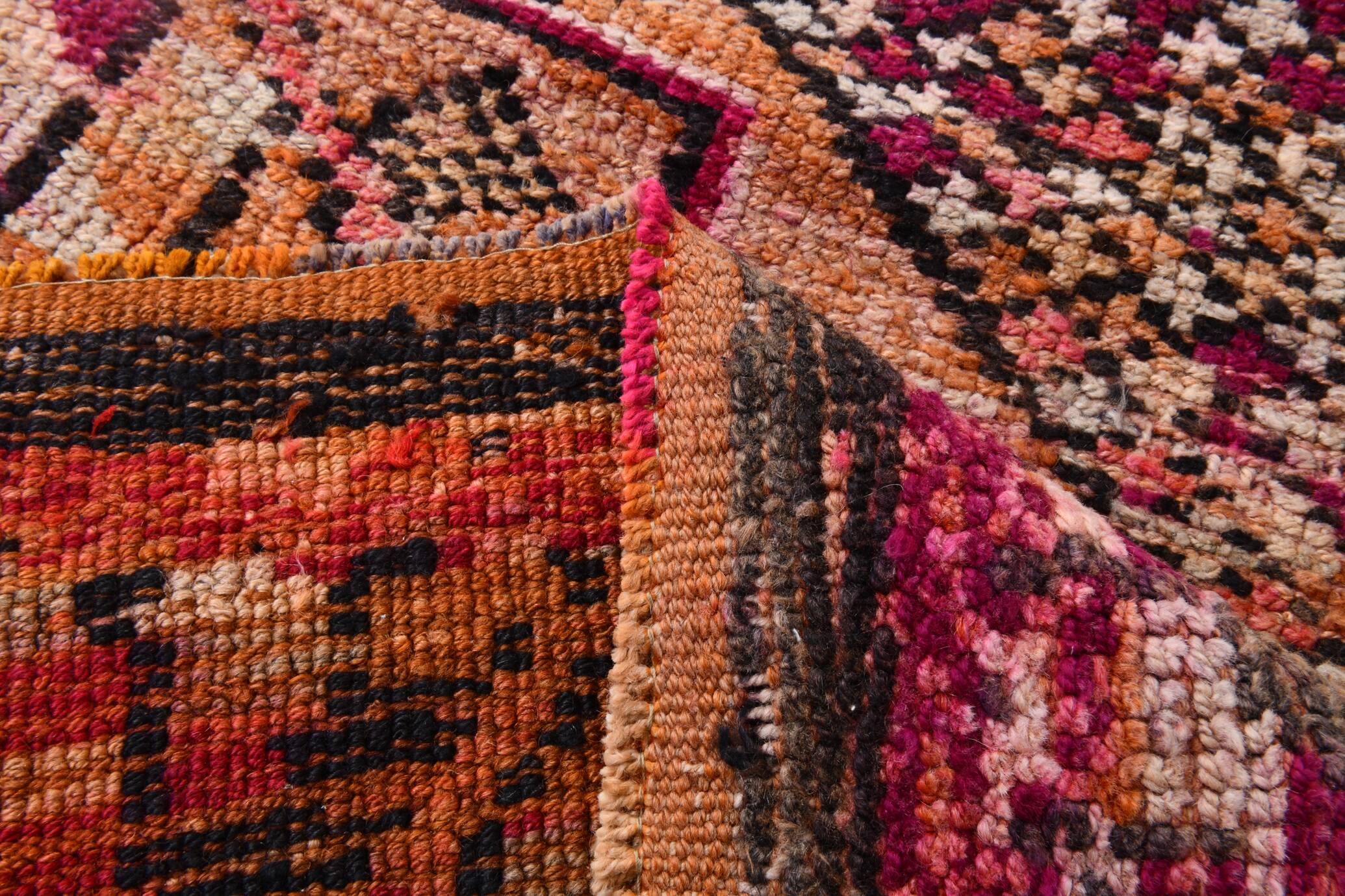 3x12 Red & Orange Classic Vintage Runner Rug, 90x380Cm