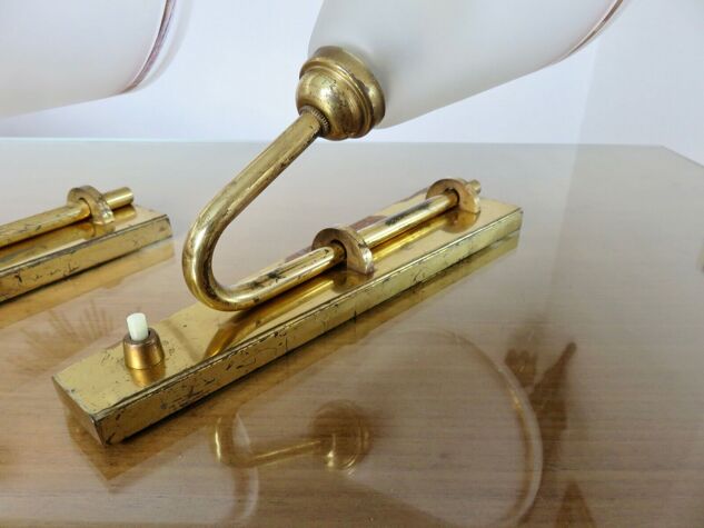 Paire de grandes appliques art deco 1930
