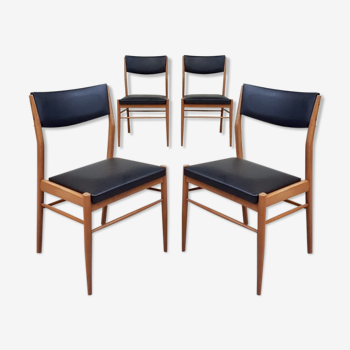 Vtg Set Of 4 Mid Century Dining Chairs Scandinavian Danish Design 60s 70s Retro