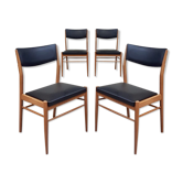Vtg Set Of 4 Mid Century Dining Chairs Scandinavian Danish Design 60s 70s Retro