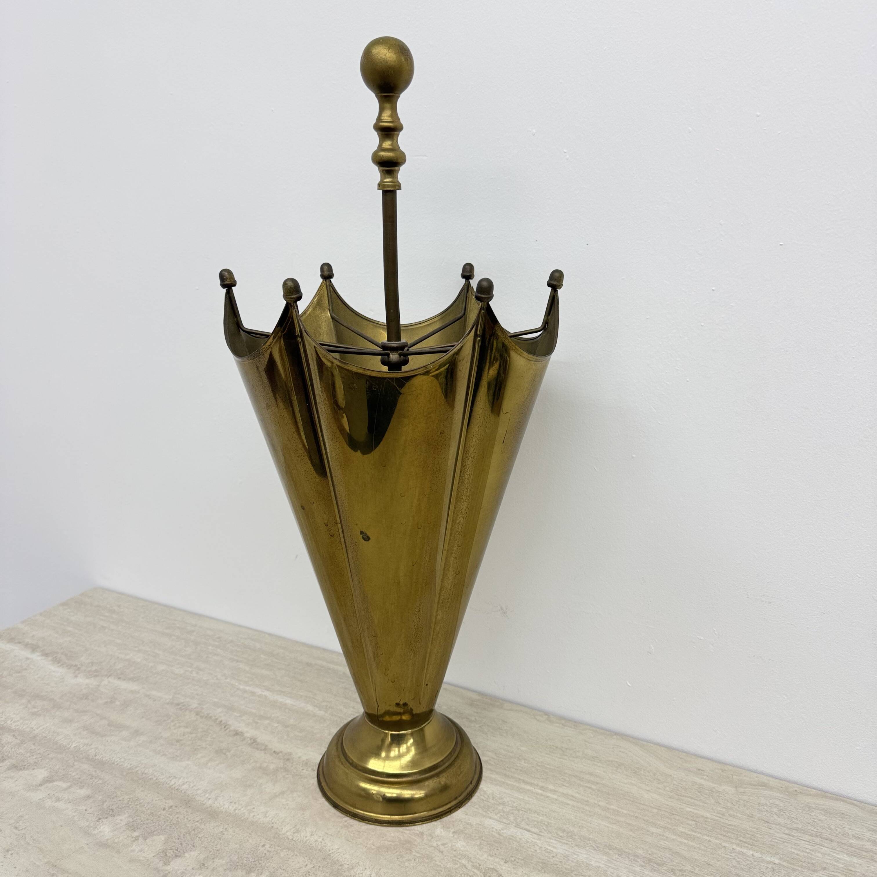 Mid-century design brass umbrella stand , 1970’s