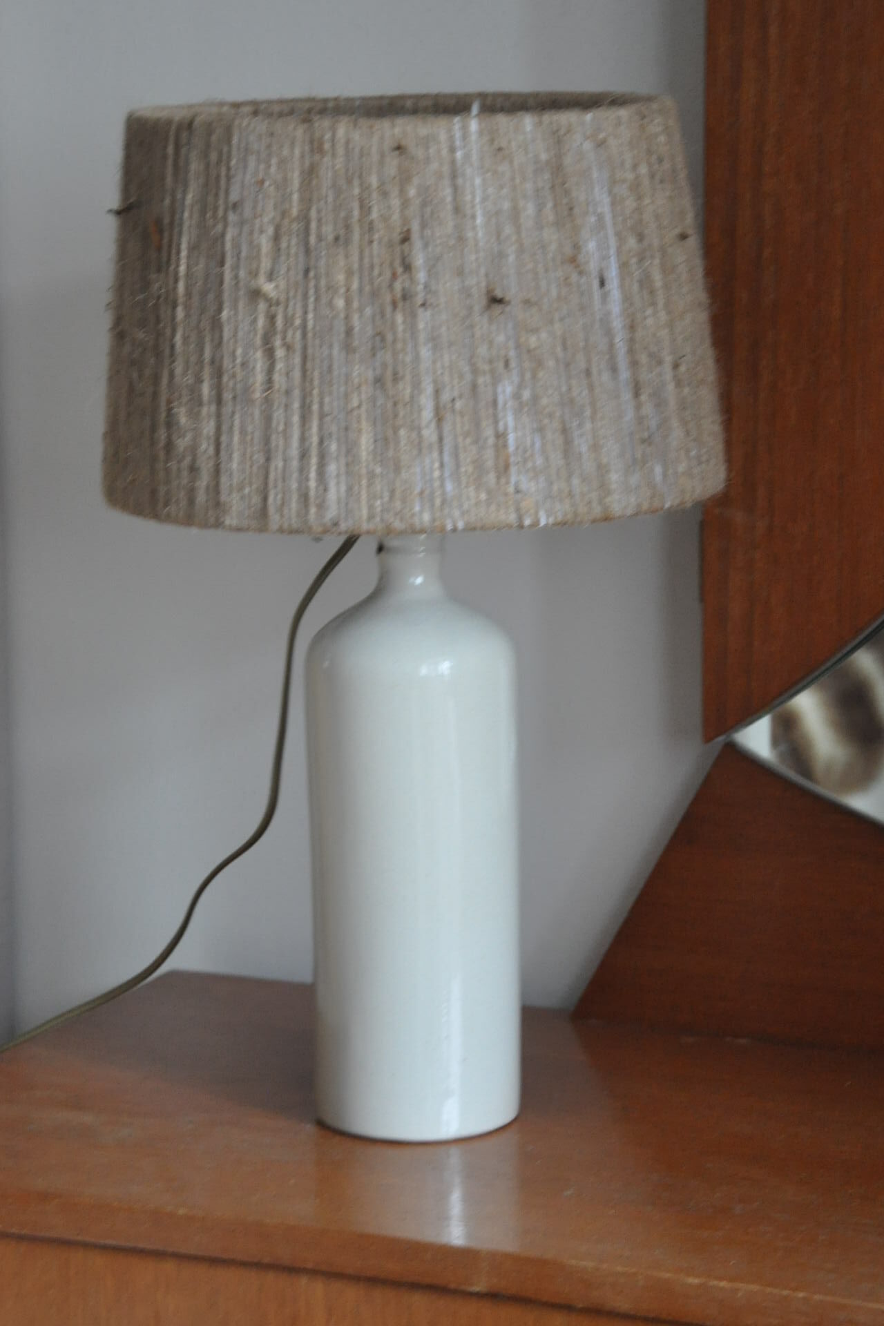 Vintage stoneware bottle lamp