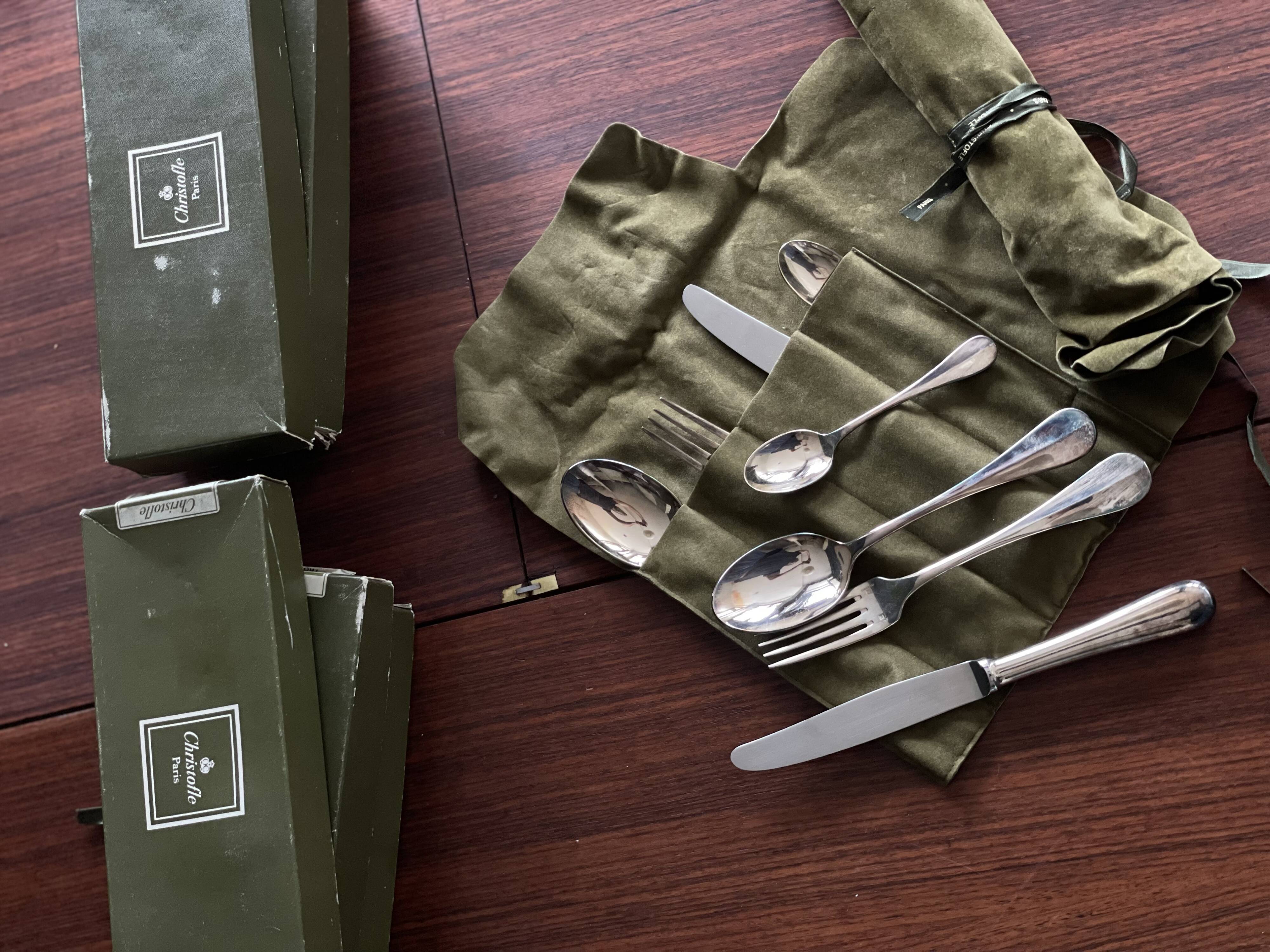Set of 24 fidelio Christofle silver cutlery