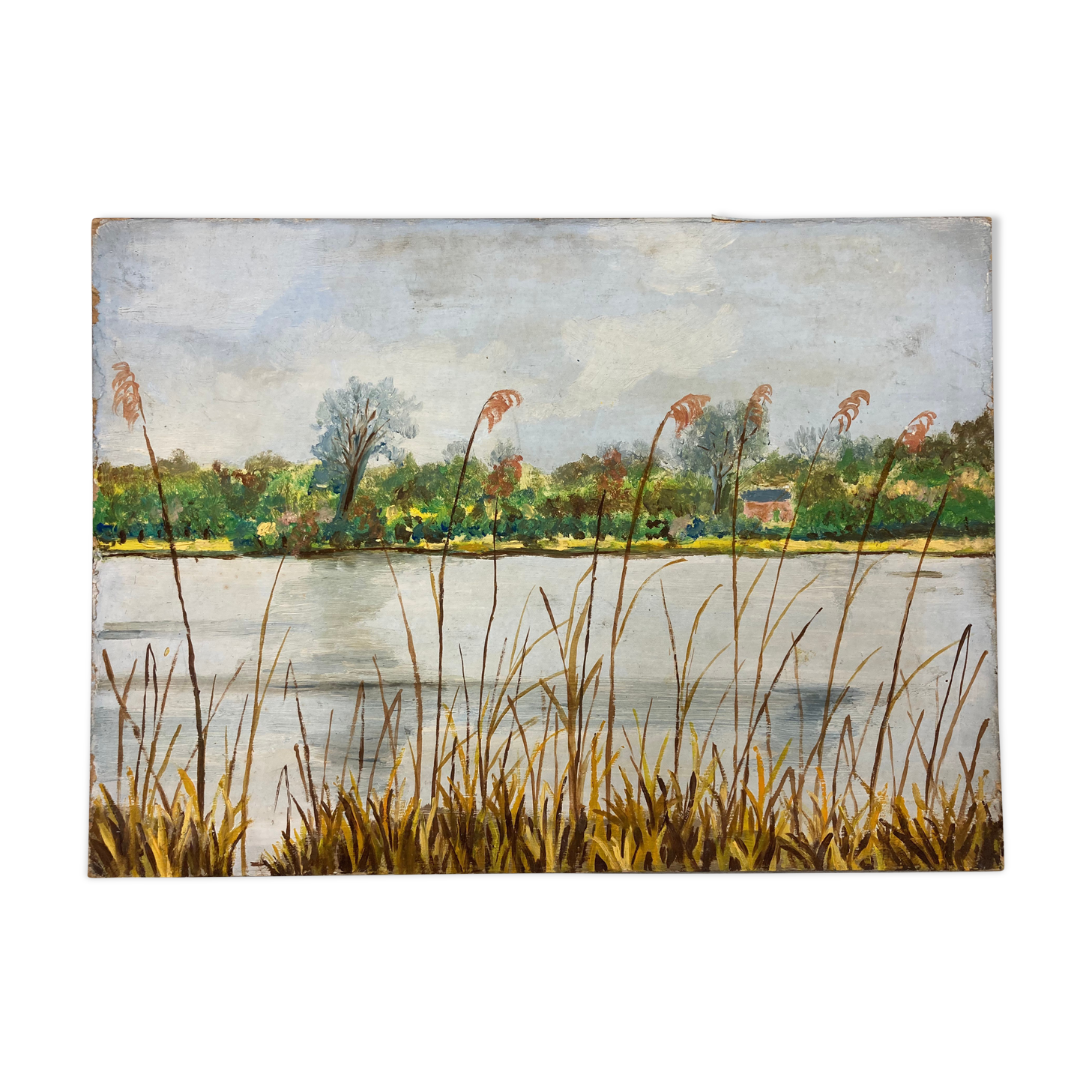 Oil on vintage cardboard