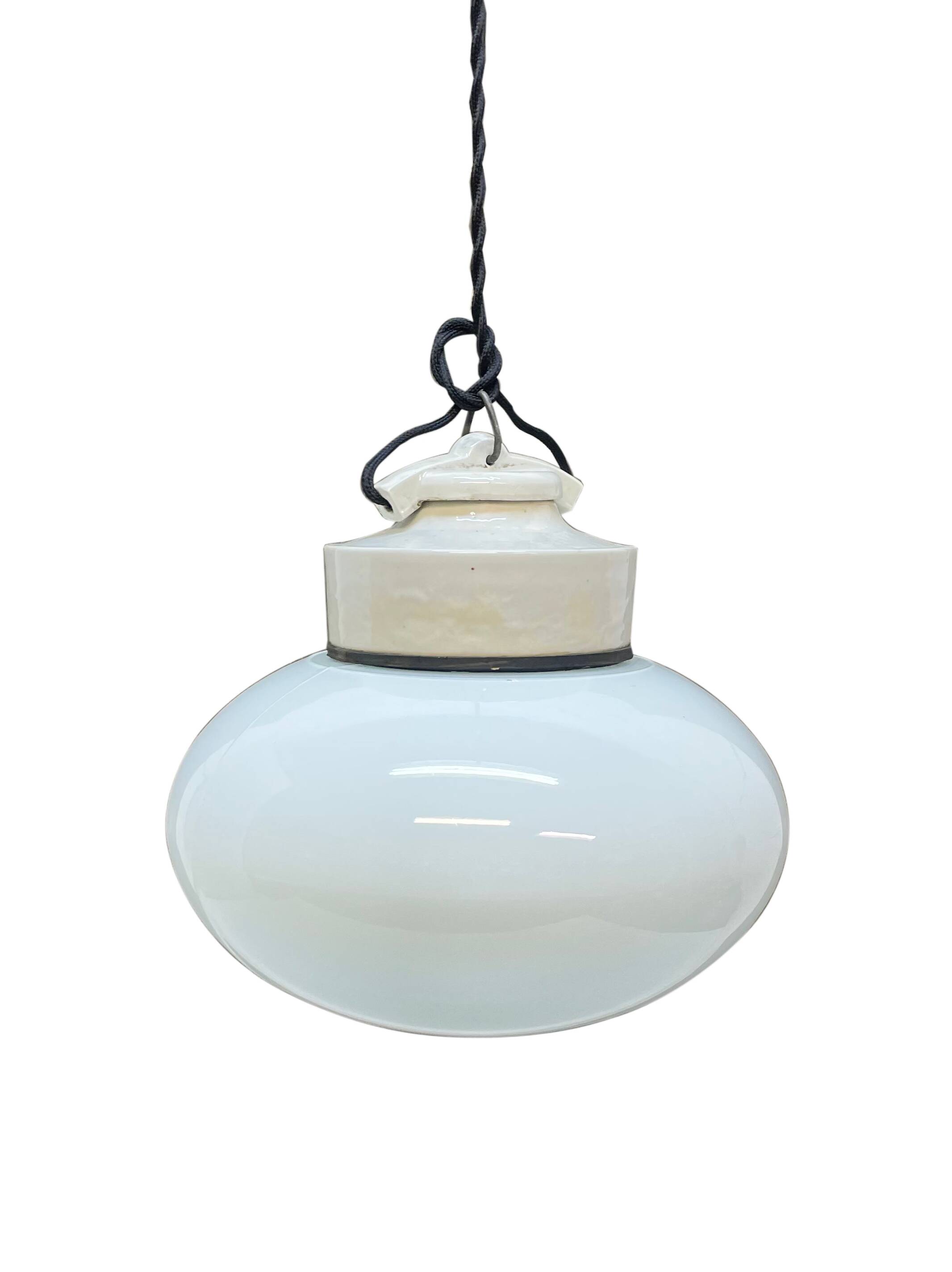 Vintage porcelain hanging lamp.