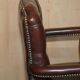 Fauteuil de bureau Gainsborough style George II Chesterfield cuir