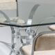 Octagonal glass and metal dining table, 1970s