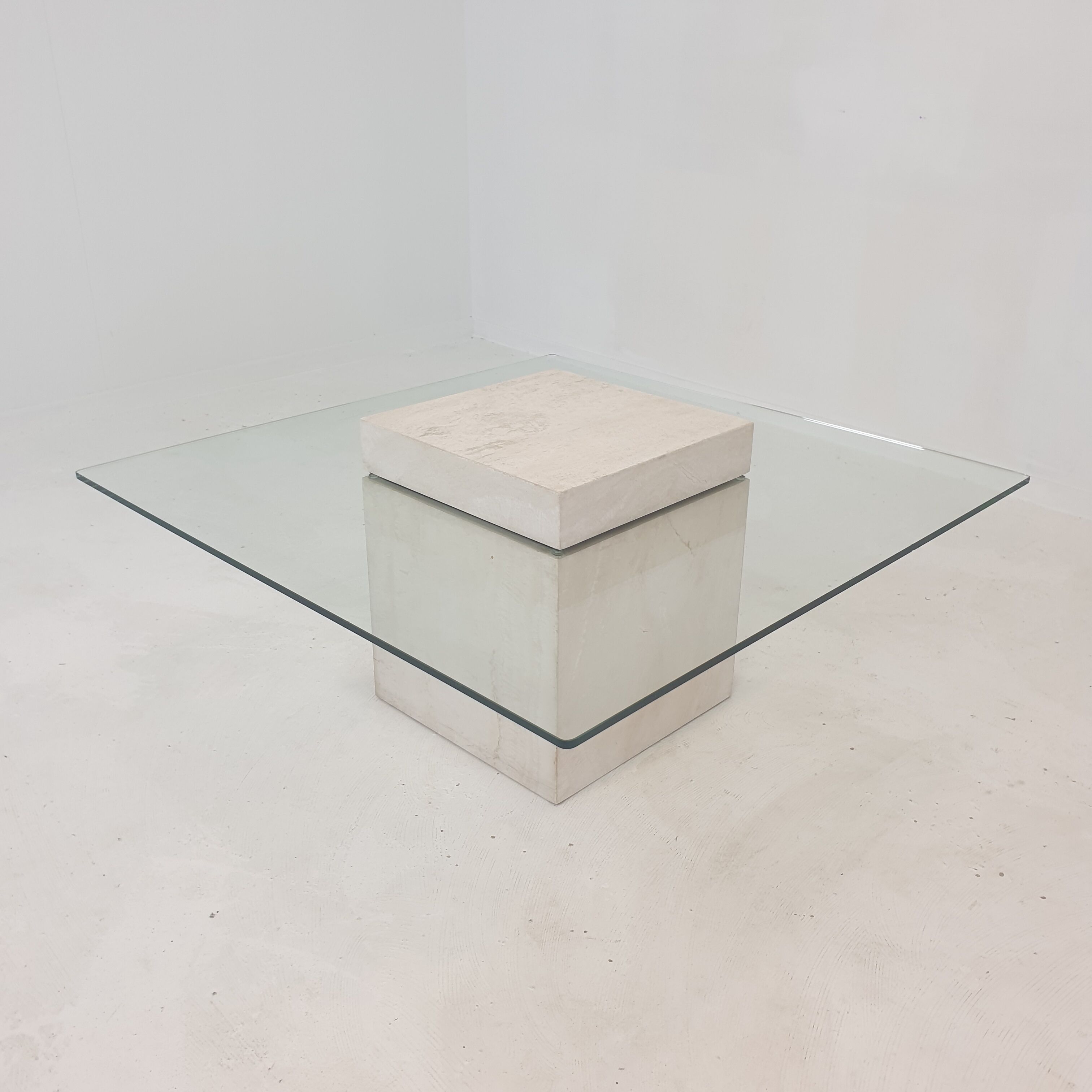 Italian travertine coffee table 1980s