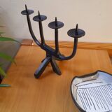 Brutalist wrought iron candlestick, 1960s