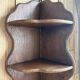 Old corner shelf in solid oak
