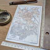 Vicenza, Italy, old map, printed in 1909. Authentic.