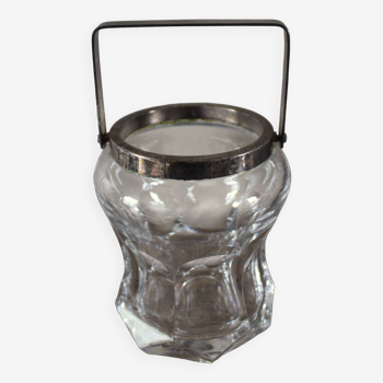 Ice bucket Glass 7 sides metal handle
