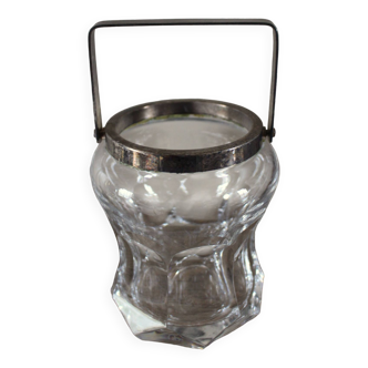 Ice bucket Glass 7 sides metal handle