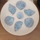 6 ceramic oyster and shell plates