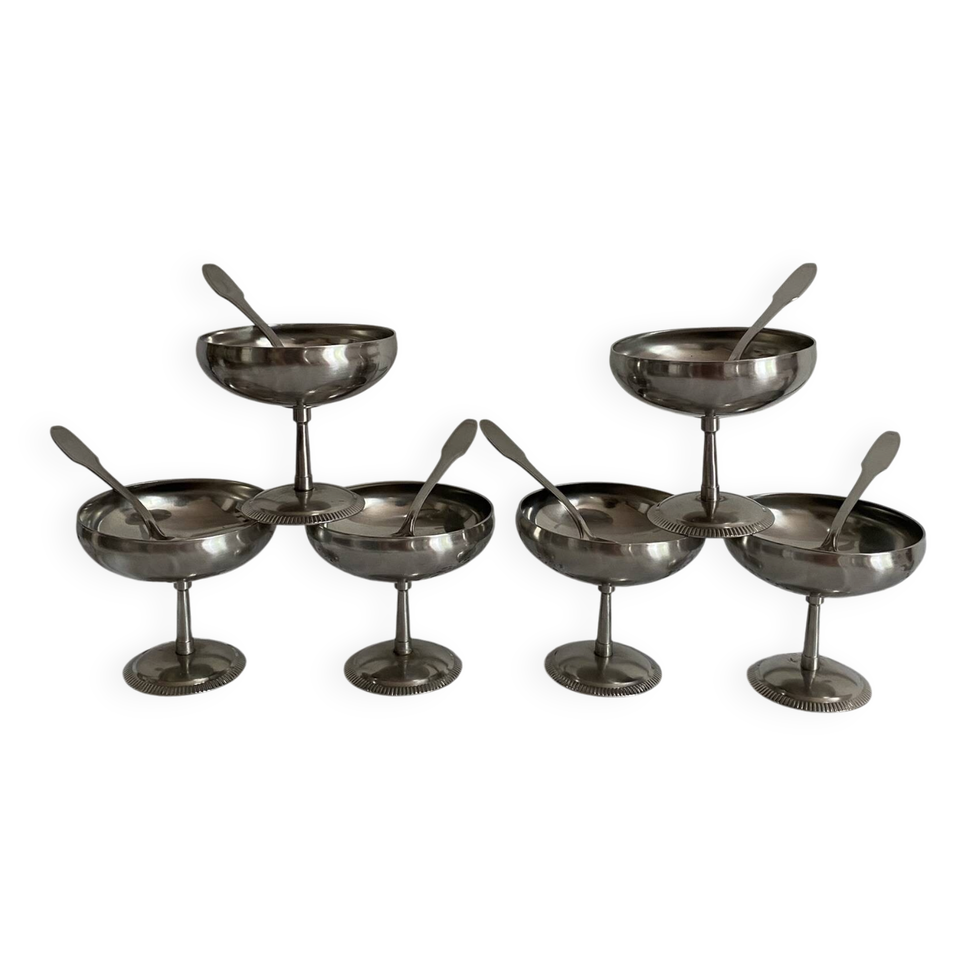 Stainless steel footed bowls Jean Couzon