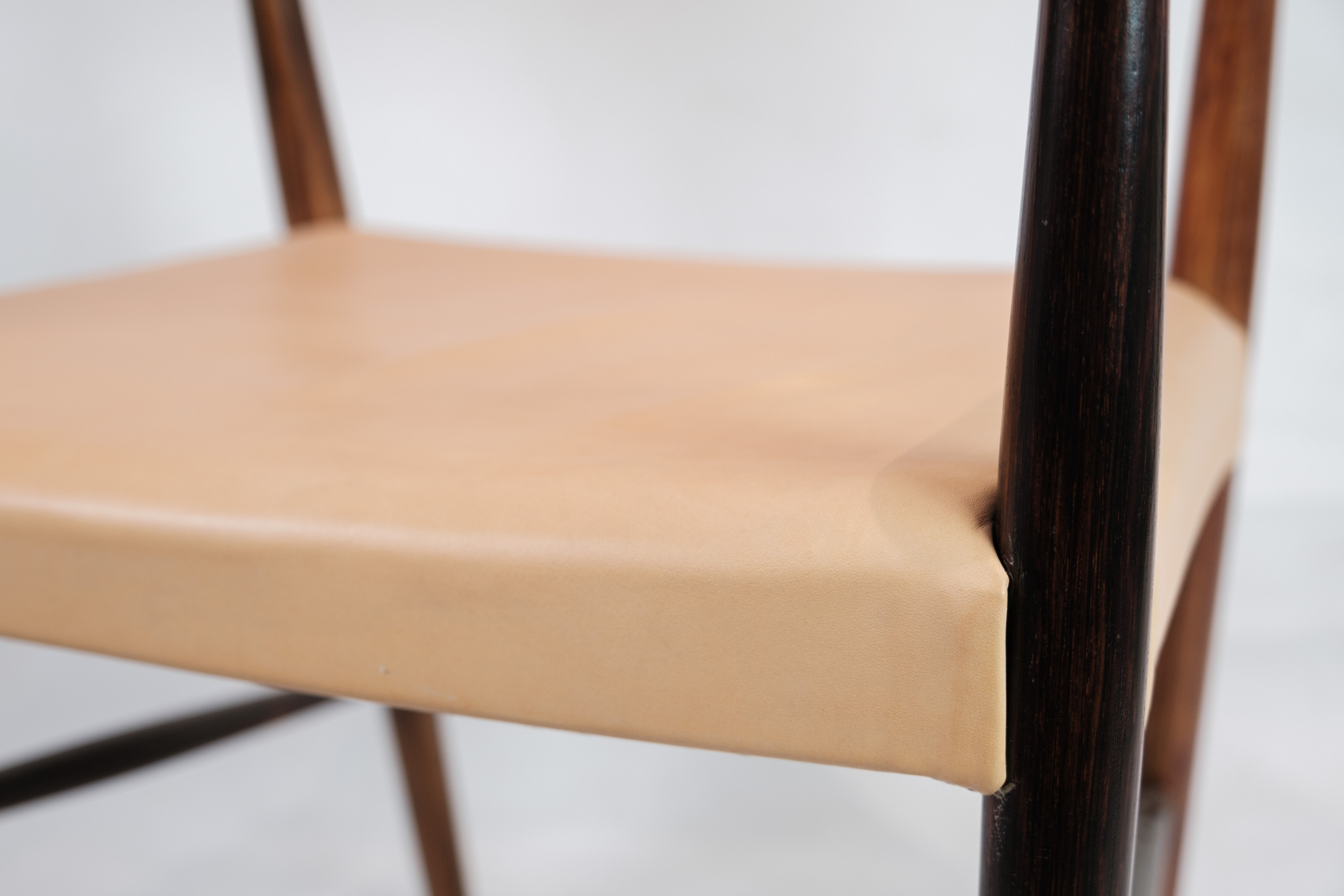 Armchair in Rosewood with Light Natural Leather Designed by Kurt Ol