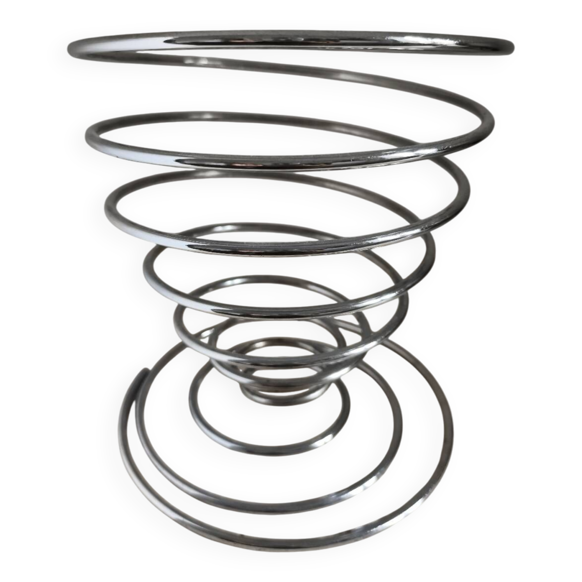 Chrome spiral fruit basket