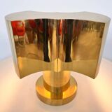 Big design brass table lamp - Czechoslovakia, 1980s