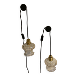 Paire de baladeuses opalines vintage