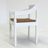 Set of two Carimate chairs by Vico Magistretti in white