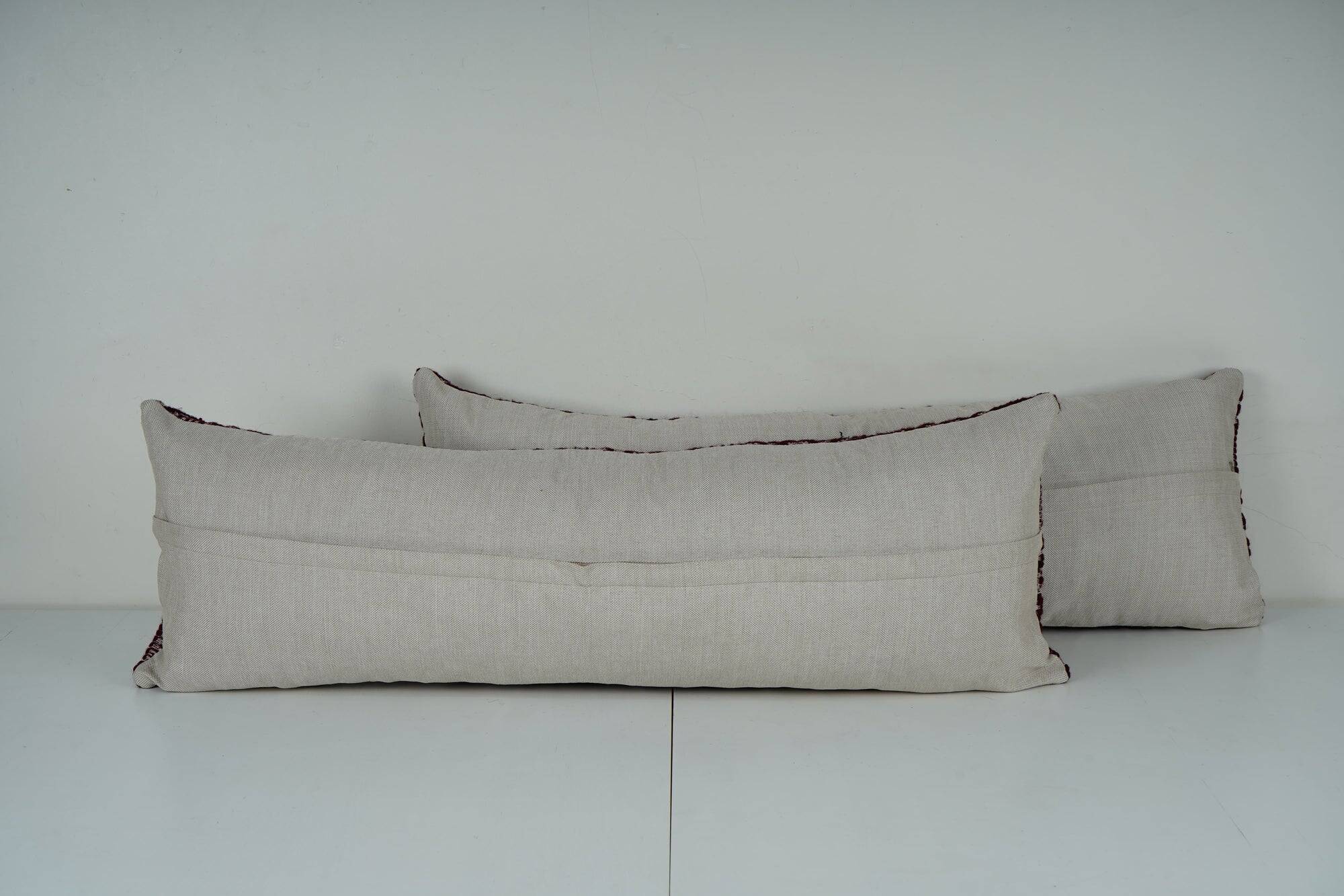 Set of 2 vintage kilim cushion covers 30x91 cm