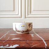 Three large stoneware cups with floral pattern, art deco