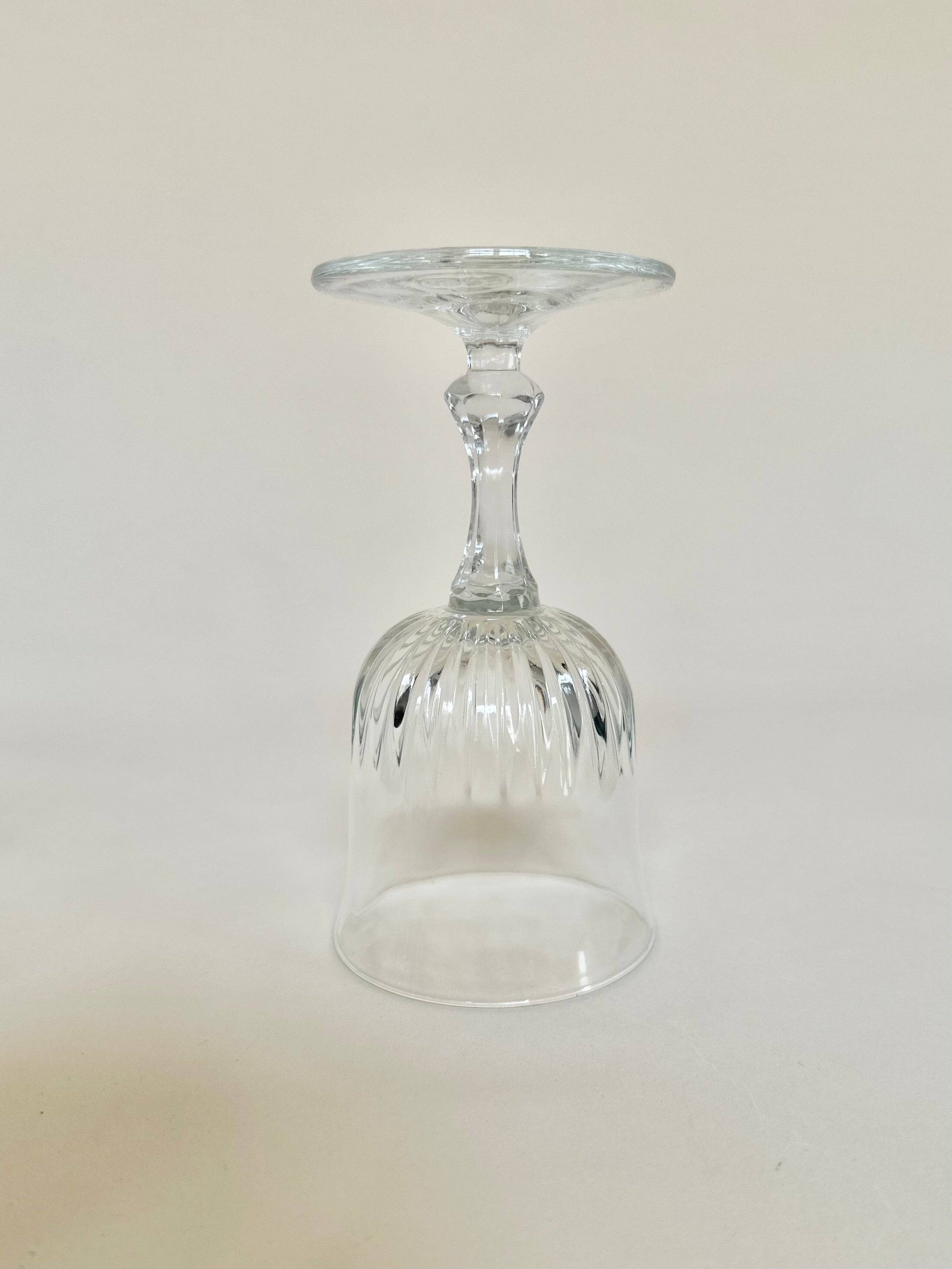 Set of five wine glasses