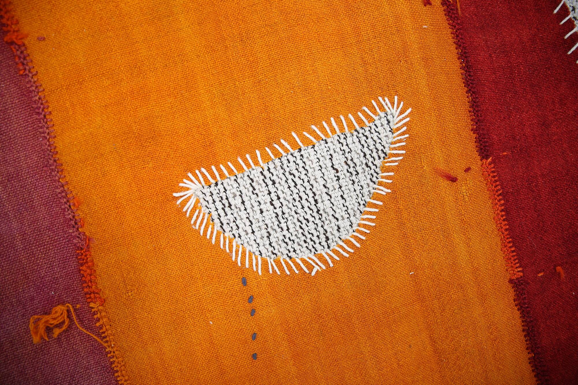 Handwoven Textile Wall Hanging, Vintage Wall Rug, 106x156 Cm