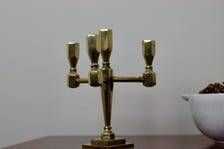 Vintage Candelabra with Four Arms in Swedish Brass from Gusum