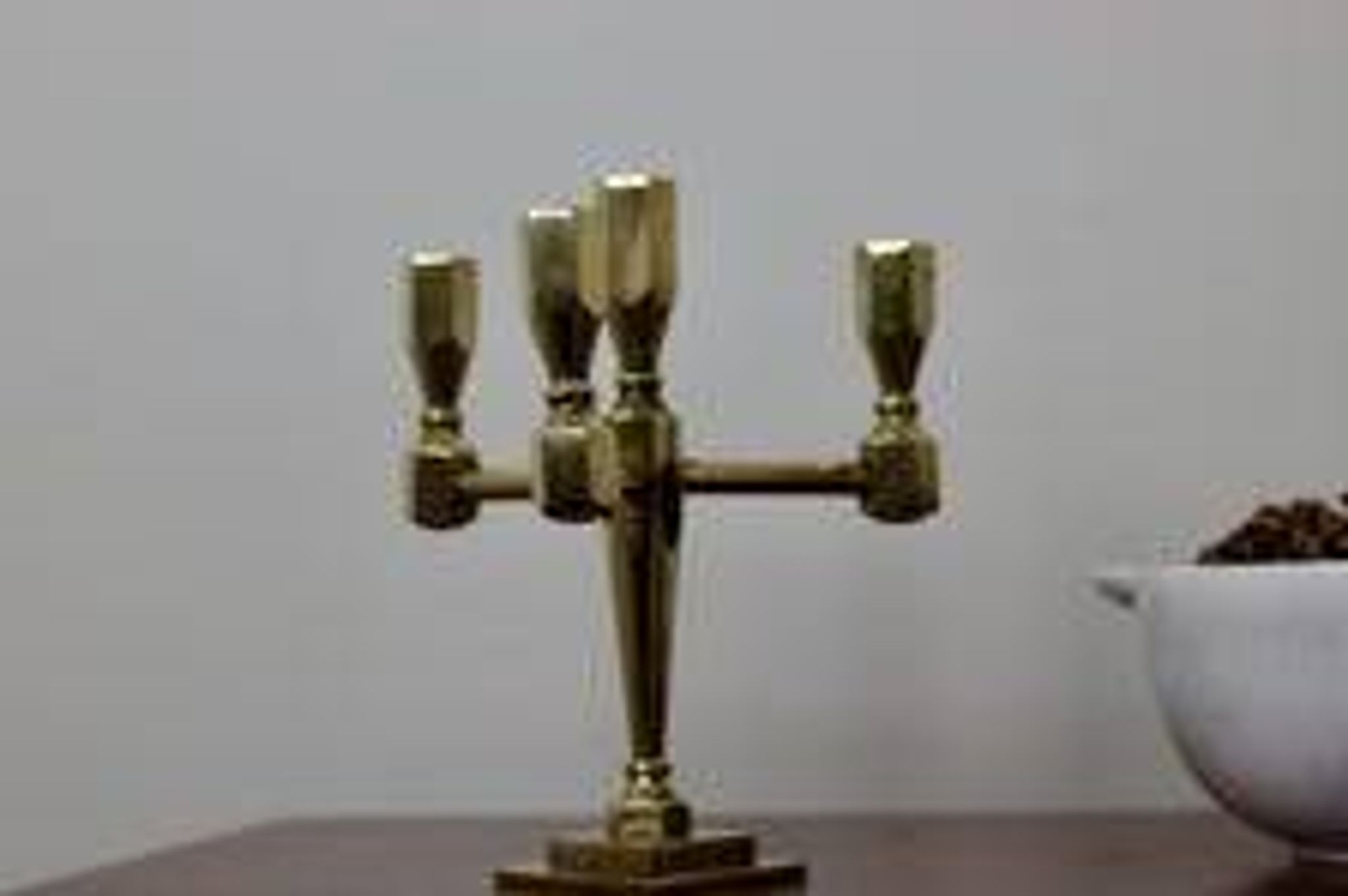 Vintage Candelabra with Four Arms in Swedish Brass from Gusum