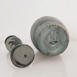 Set of two carved stone vases
