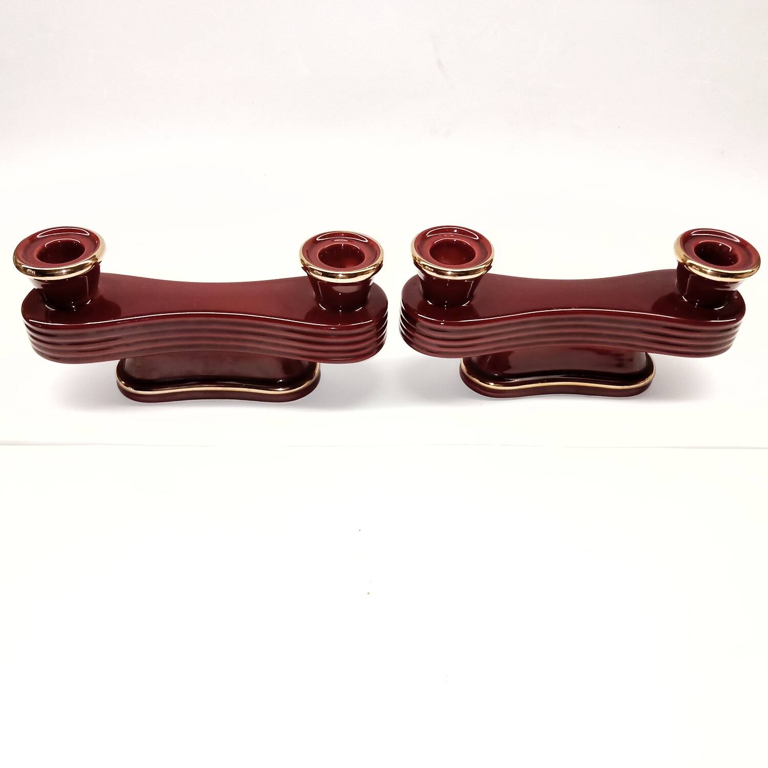 Set of 2 Art Deco candlesticks from the 1930s