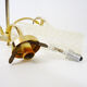 Old 3-branched chandelier, brass and chiseled glass tubes, 60s
