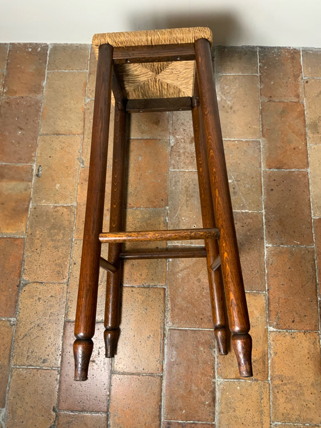 High straw stool