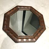 Pretty octagonal mirror Art Deco rosewood frame