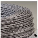 Ceramic lamp Design 90, fabric cable, cotton shade