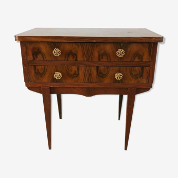 Wooden bedside table with 40s golden cuffs