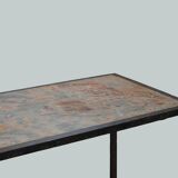 Wrought iron and marble coffee table