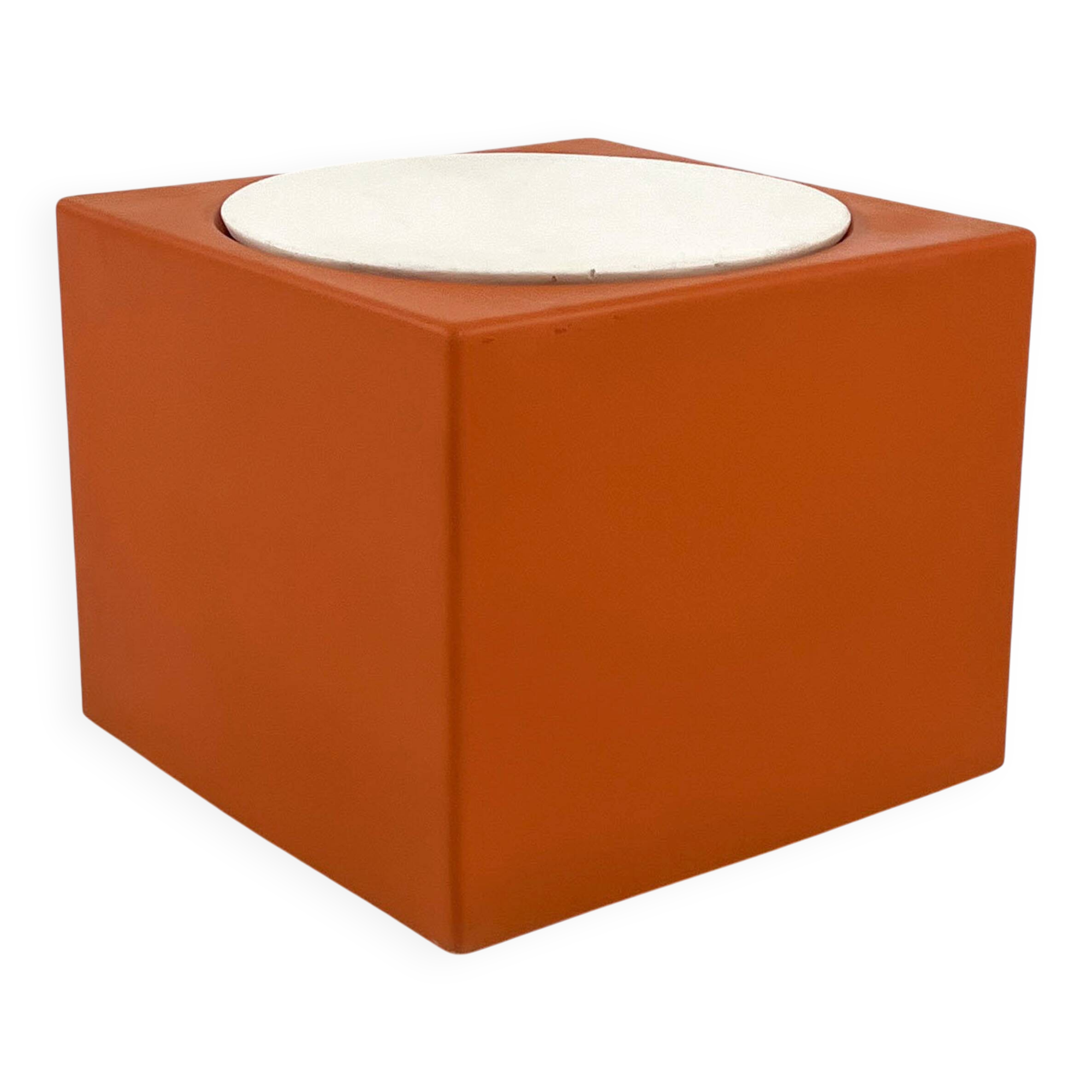 Orange and white stool Il Kubile by MIM Roma, 1970