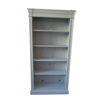 Pearl grey patinated bookcase