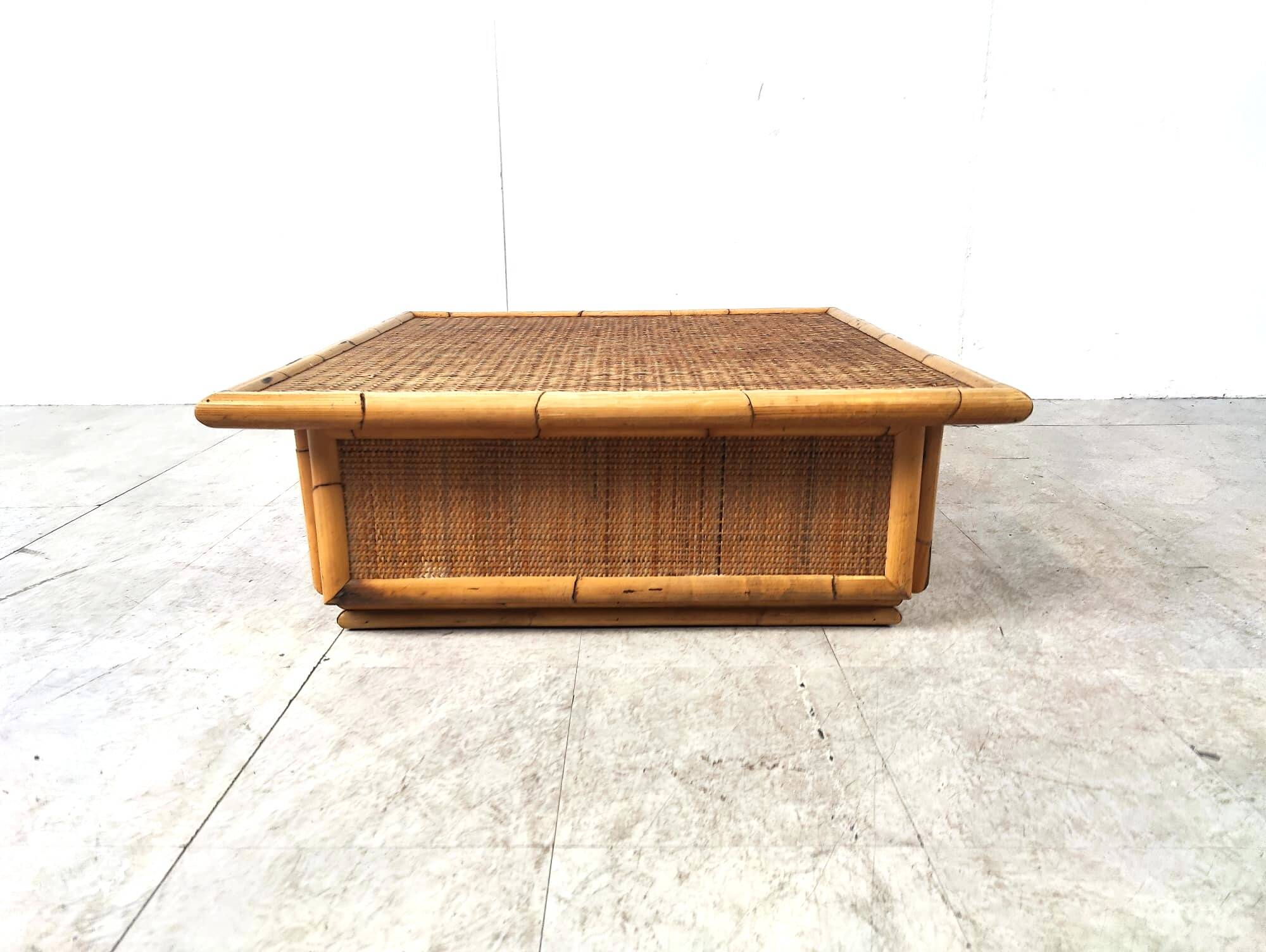Bamboo coffee table by Dal Vera, 1970s