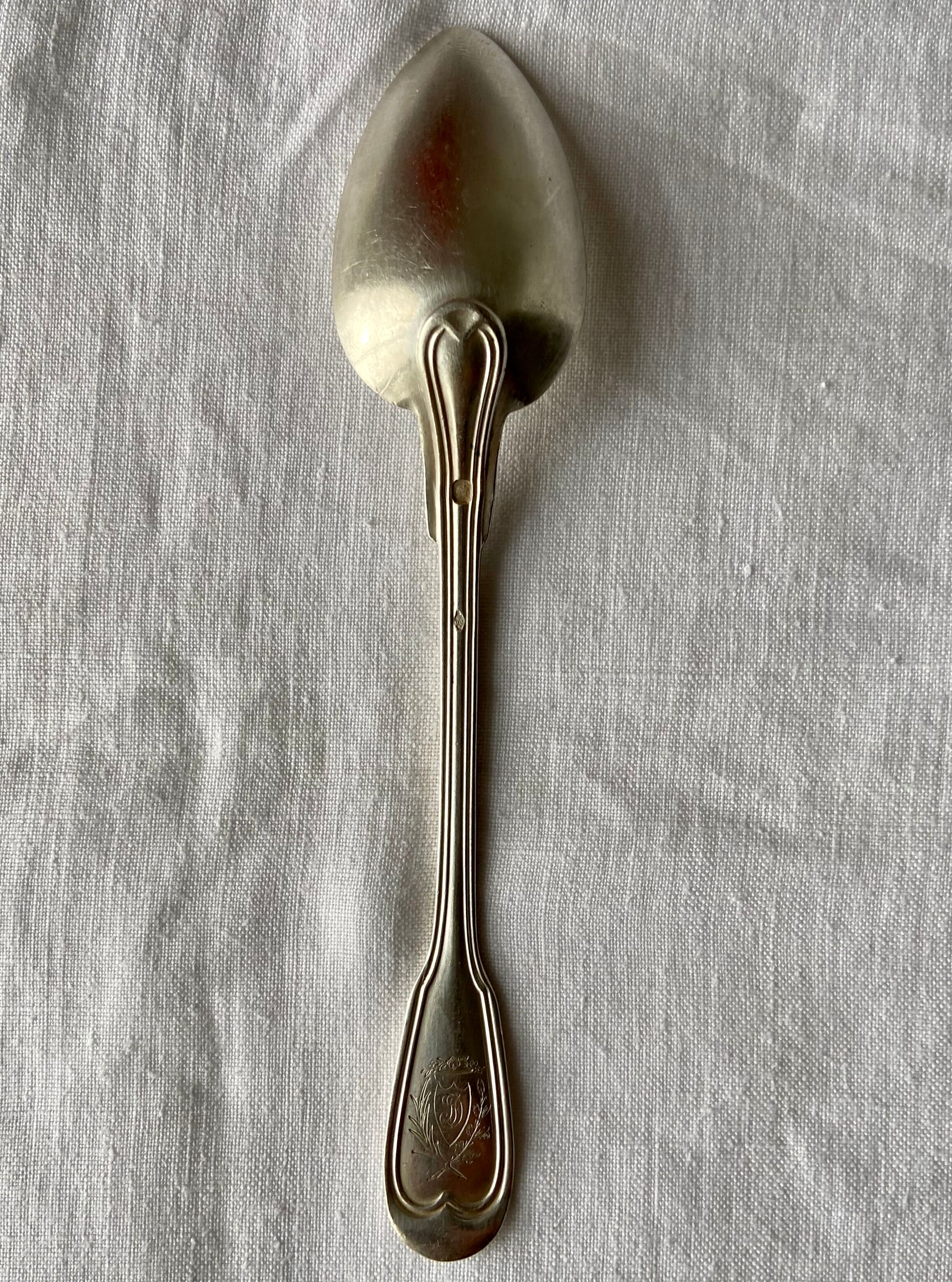 Vintage solid silver coffee spoon